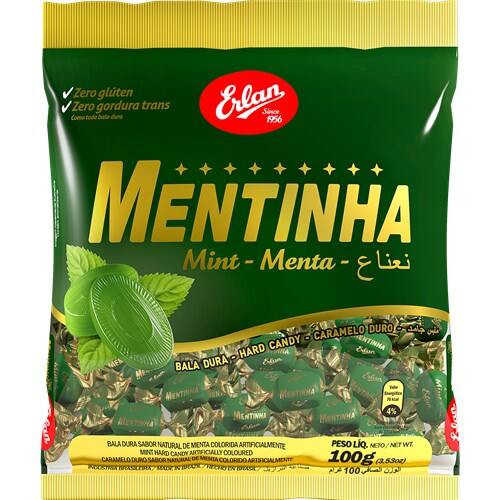 Bala Erlan Dura Mentinha Embalagem 100g