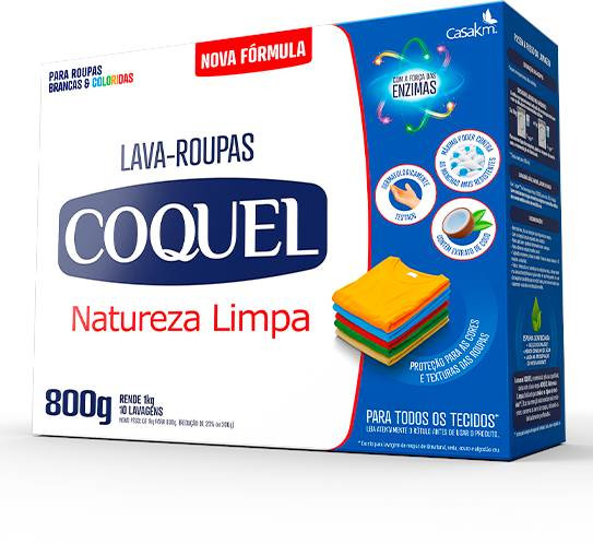 LAVA ROUPA SABÃO EM PÓ COQUEL 800G