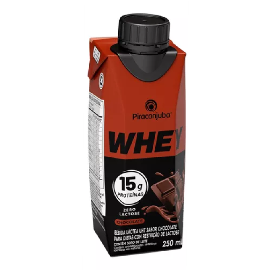 BEBIDA LACTEA WHEY PIRACANJUBA 15G CHOCOLATE 250ML