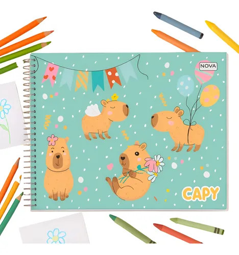 Caderno de desenho nova 60 folhas capy 