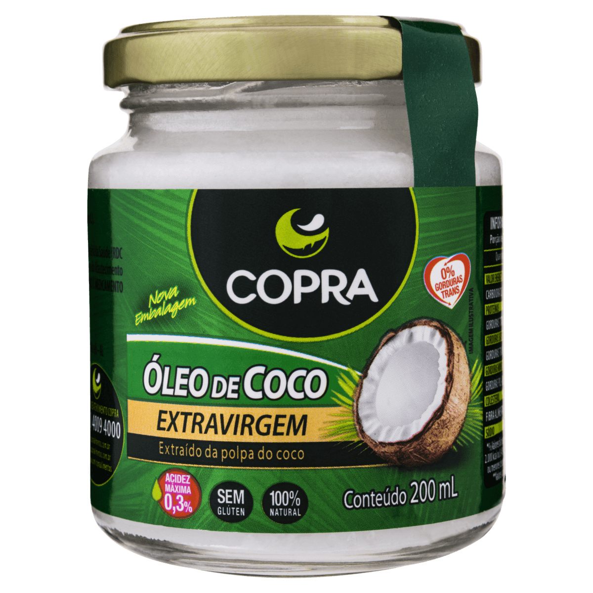 OLEO DE COCO COPRA 200 ML SEM SABOR