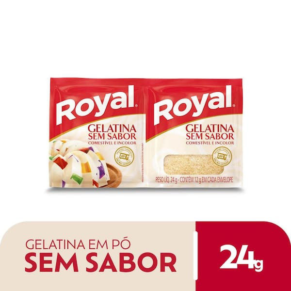 Gelatina em Pó sem Sabor Incolor Royal 24g
