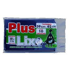 Saco p/ lixo Plus 30L c/ 10un