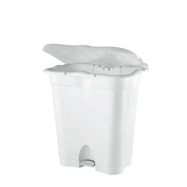 LIXEIRA PLASTICA TRITEC C/PEDAL BRANCA 50L