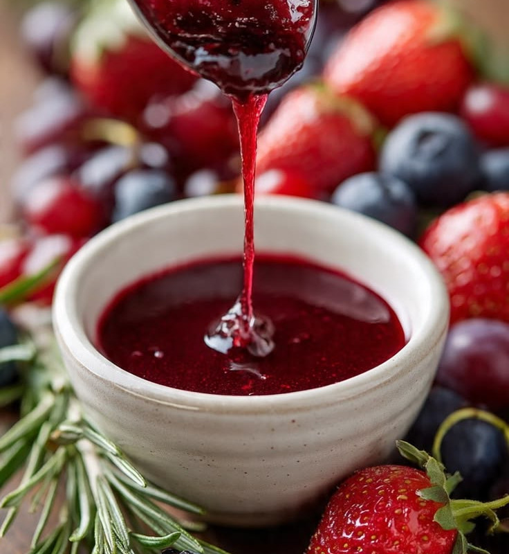 C/ CALDA DE FRUTAS VERMELHAS