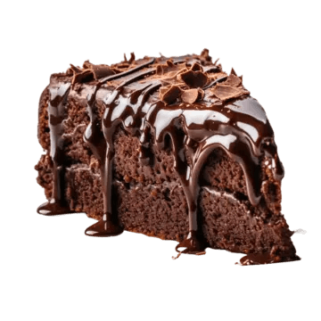 Bolo de chocolate com calda de chocolate 