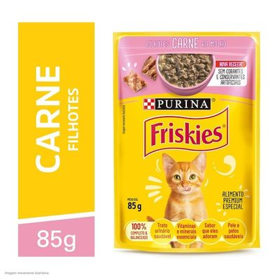 Ração para Gato Filhotessabor Carne Ao Molho Friskies 85g