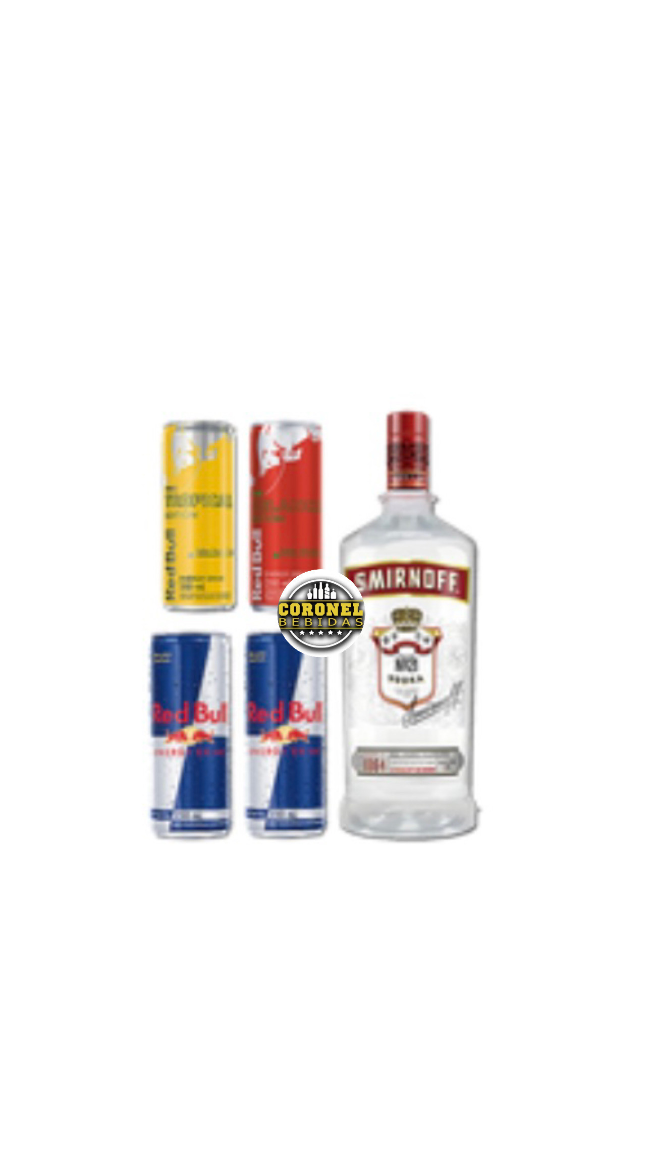 Vodka Smirnoff 1,75l + 4 Redbul (escolher sabores)