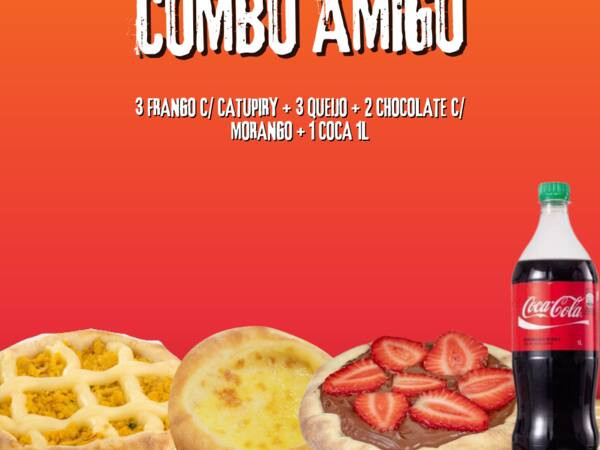 Combo Amigo (3 esf de frango c/ Catupiry + de 3 queijo + 2 de morango + 1coca 1l