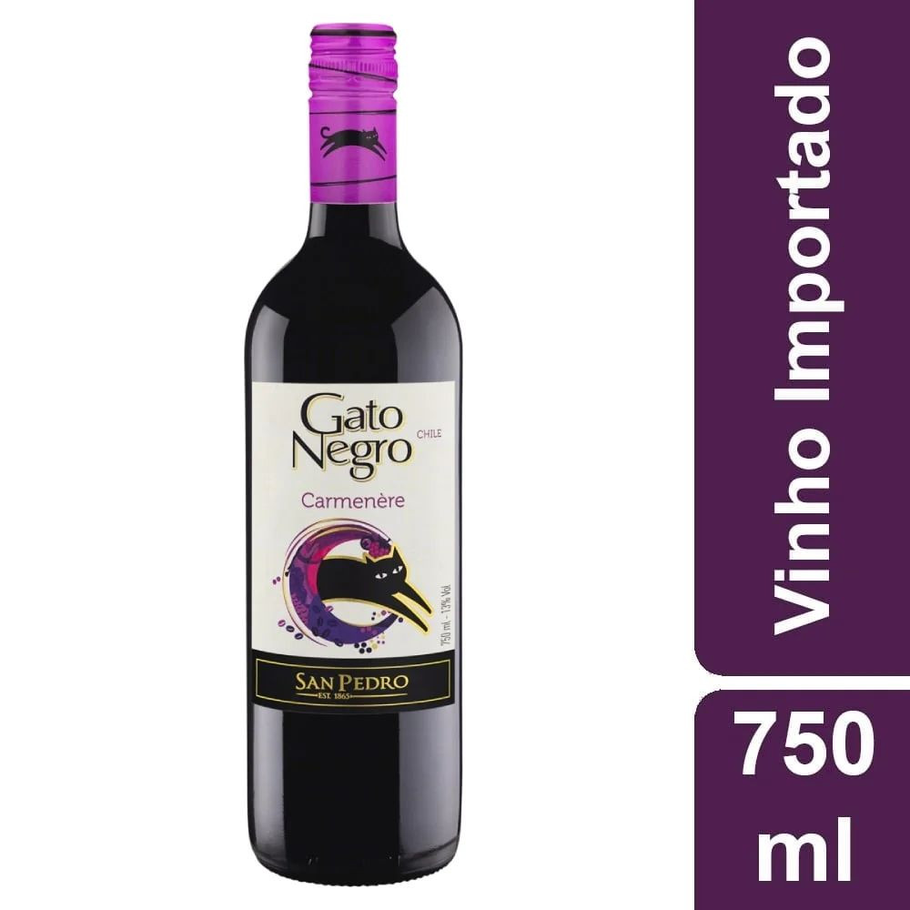 VINHO GATO NEGRO CARMENERE TINTO SECO 750ML