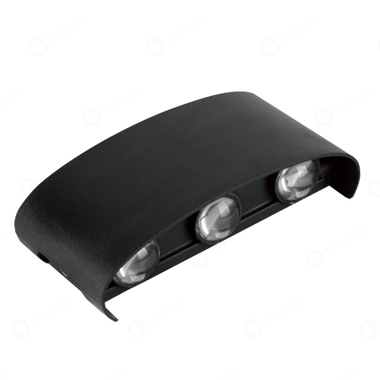 Arandela LED 6W Cor Preta  Lente 6 Fachos 3000K Externa Bivolt Preto