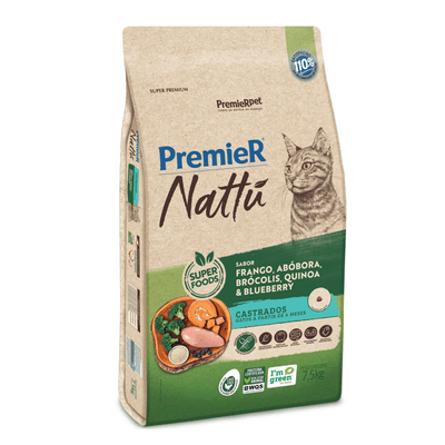 Premier Nattu Gatos Castrados Adultos Blueberry  1,5kg