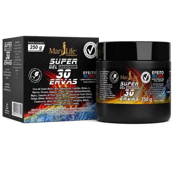 SUPER GEL MASSAGEADOR 30 ERVAS 250G MARY LIFE