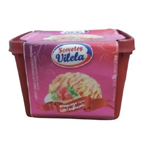 Sorvete Sabor Morango com Leite Condensado Vilela 1,5l