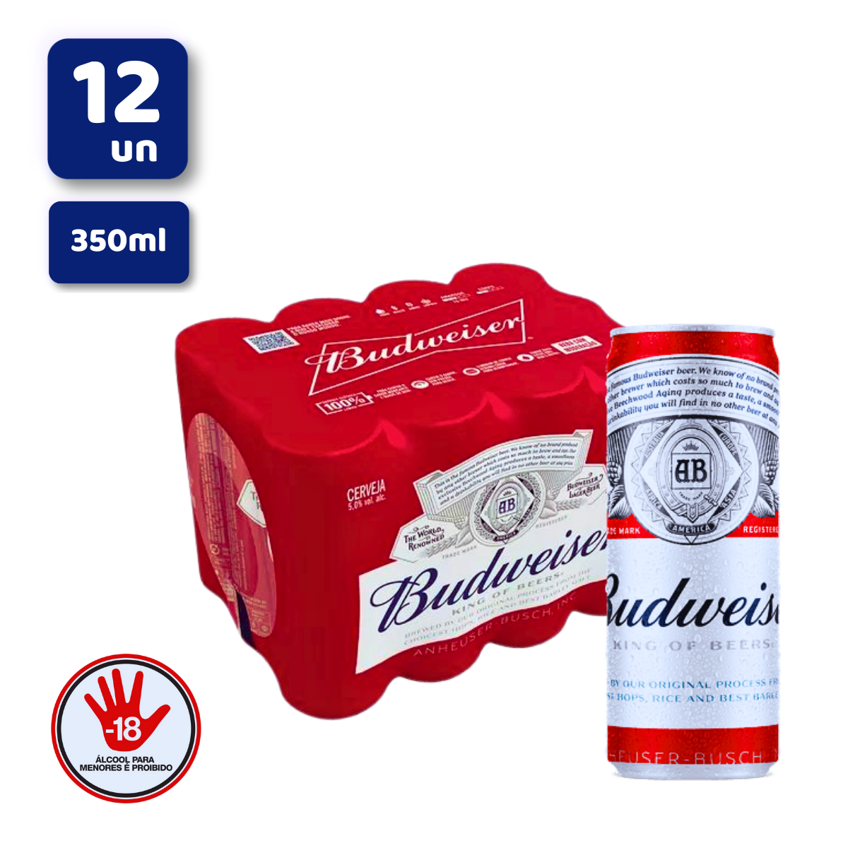 CERVEJA BUDWEISER LT 350ML PACK 12 UN
