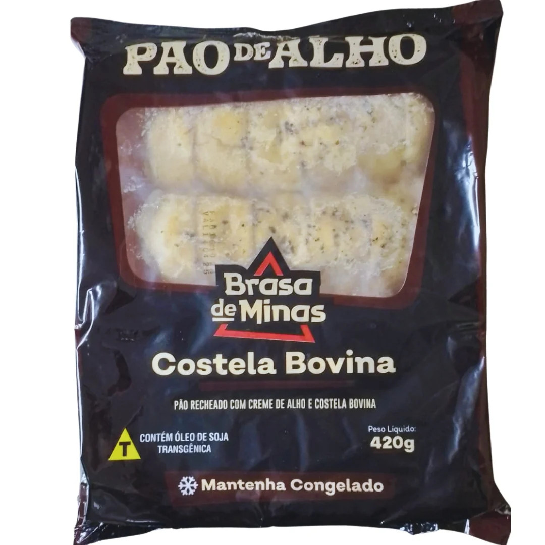 PÃO DE ALHO COSTELA BOVINA BRASA DE MINAS CHURRASCO 420G