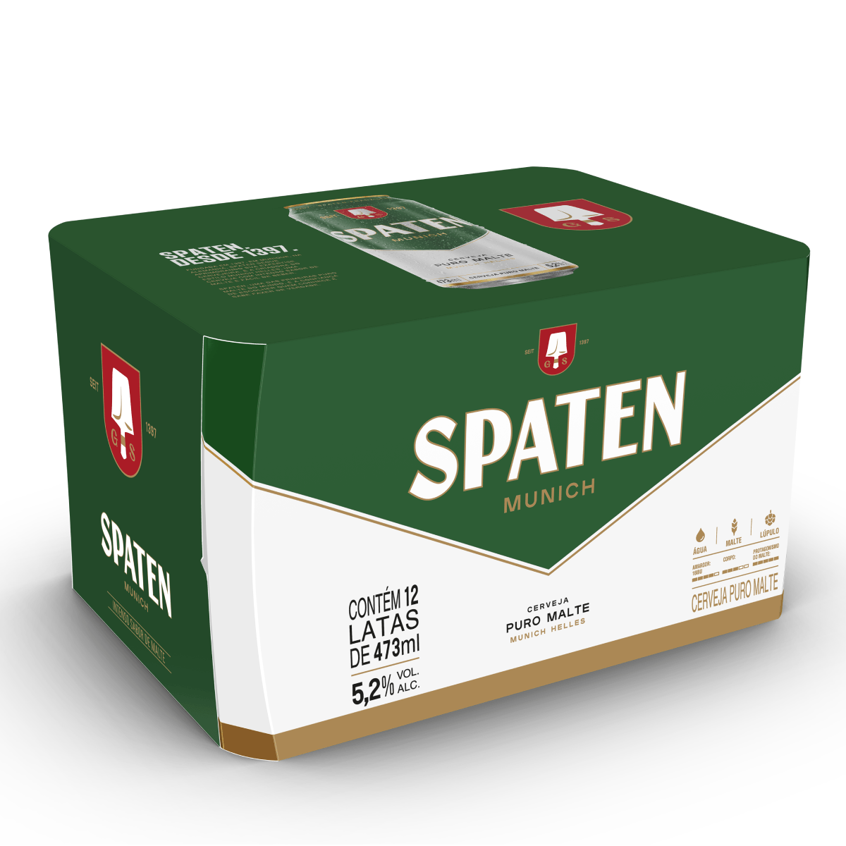 fardo cerveja spaten  latão 473 ml  