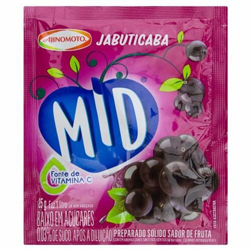 Refresco em Pó Sabor Jabuticaba Mid Embalagem 25g