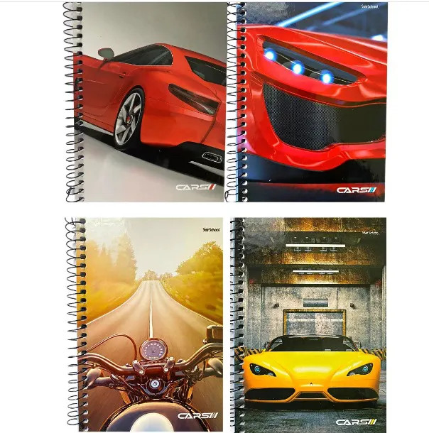 CADERNO UNIV. 1M 80F CARROS STARSCHOOL 