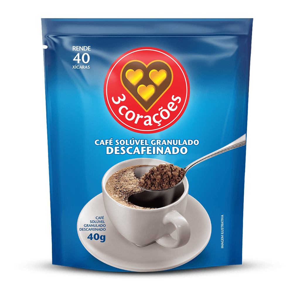CAFE SOLUVEL 3CORAÇOES DESCAFEINADO SC40G