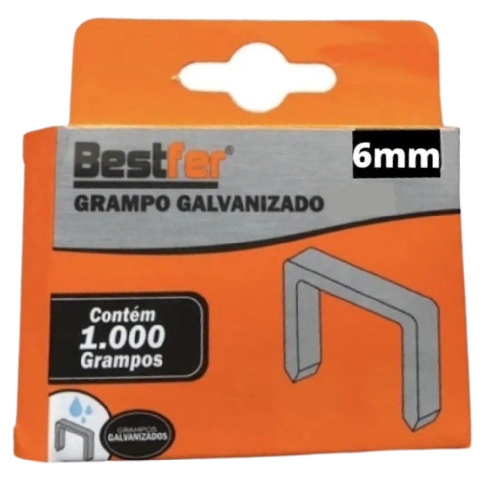 GRAMPO BESTFER GALVANIZADO 106/6 C/1000UN