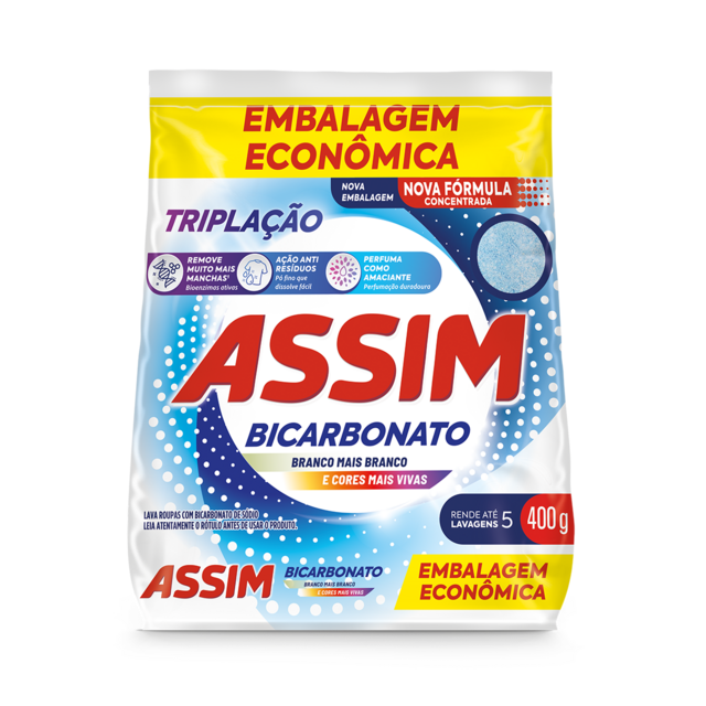 Sabão em Pó Assim Bicarbonato 400g