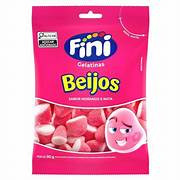 BALA FINI BEIJOS MORANGO 80GRS