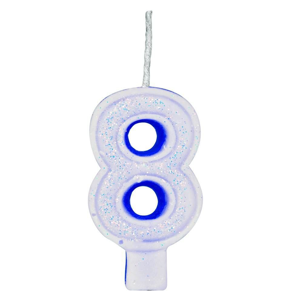 VELA GLITER REGINA Nº8 AZUL