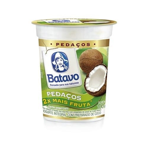 Iogurte Batavo Pedaços de Fruta Coco Embalagem 100g