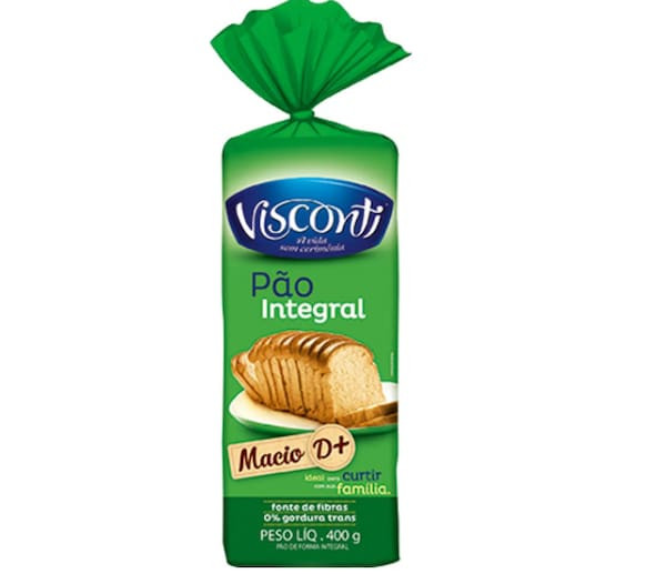 Pão de Forma 36% Integral Macio D+ Visconti 400g