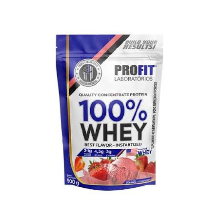 100% Whey Concentrate Morango Refil 900g
