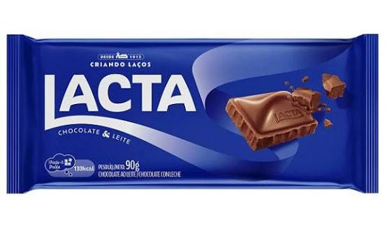 Chocolate Barra lacta ao leite 90g