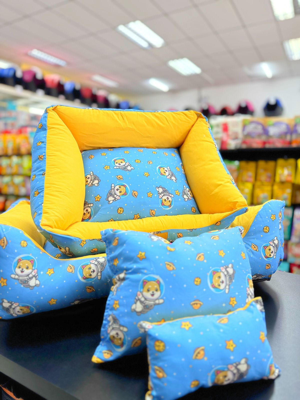 Cama Astronauta Azul Bebê com Amarelo P