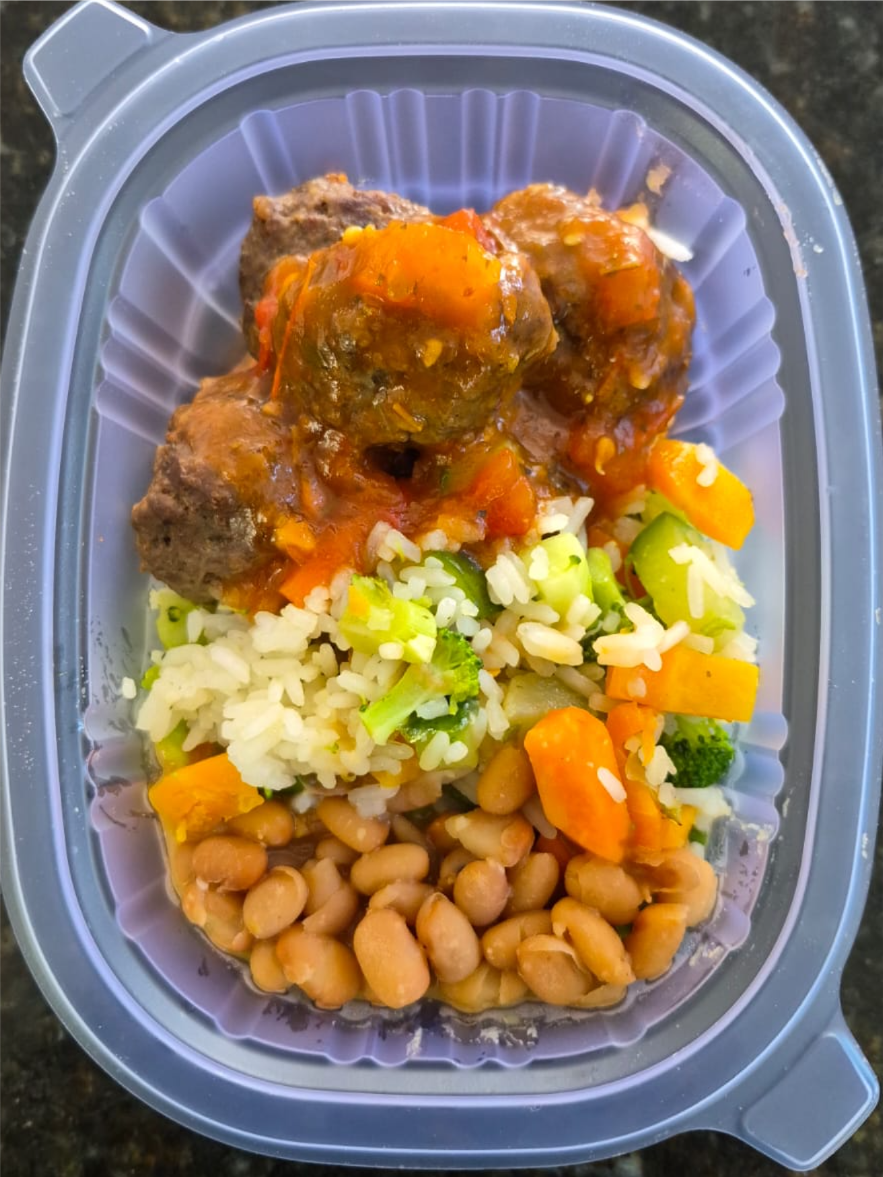 ALMONDEGAS C/ MOLHO AO SUGO E ARROZ BRANCO 320 GRAMAS Congelado