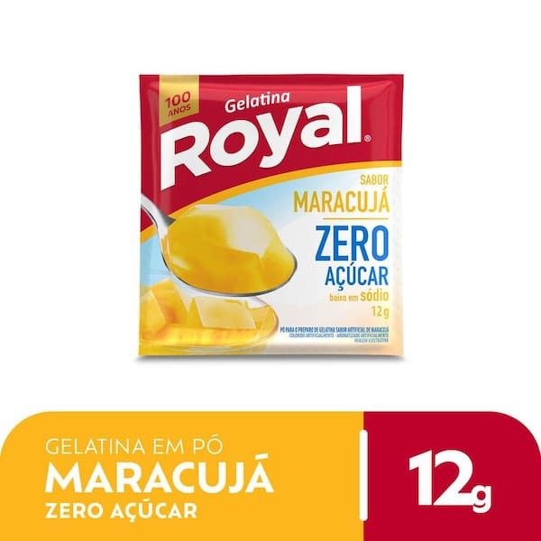 Gelatina em Pó Sabor Maracujá Zero Açúcar Royal 12g