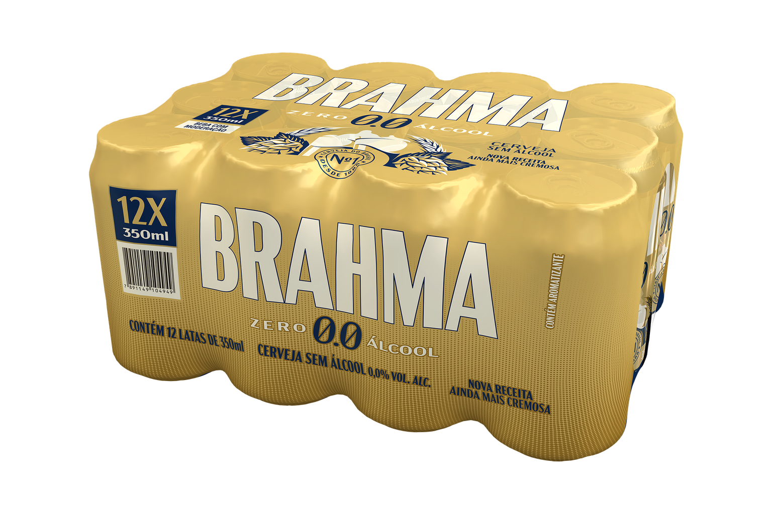 Brahma 0,0% Alcóol 350ml - 12un de 350ml
