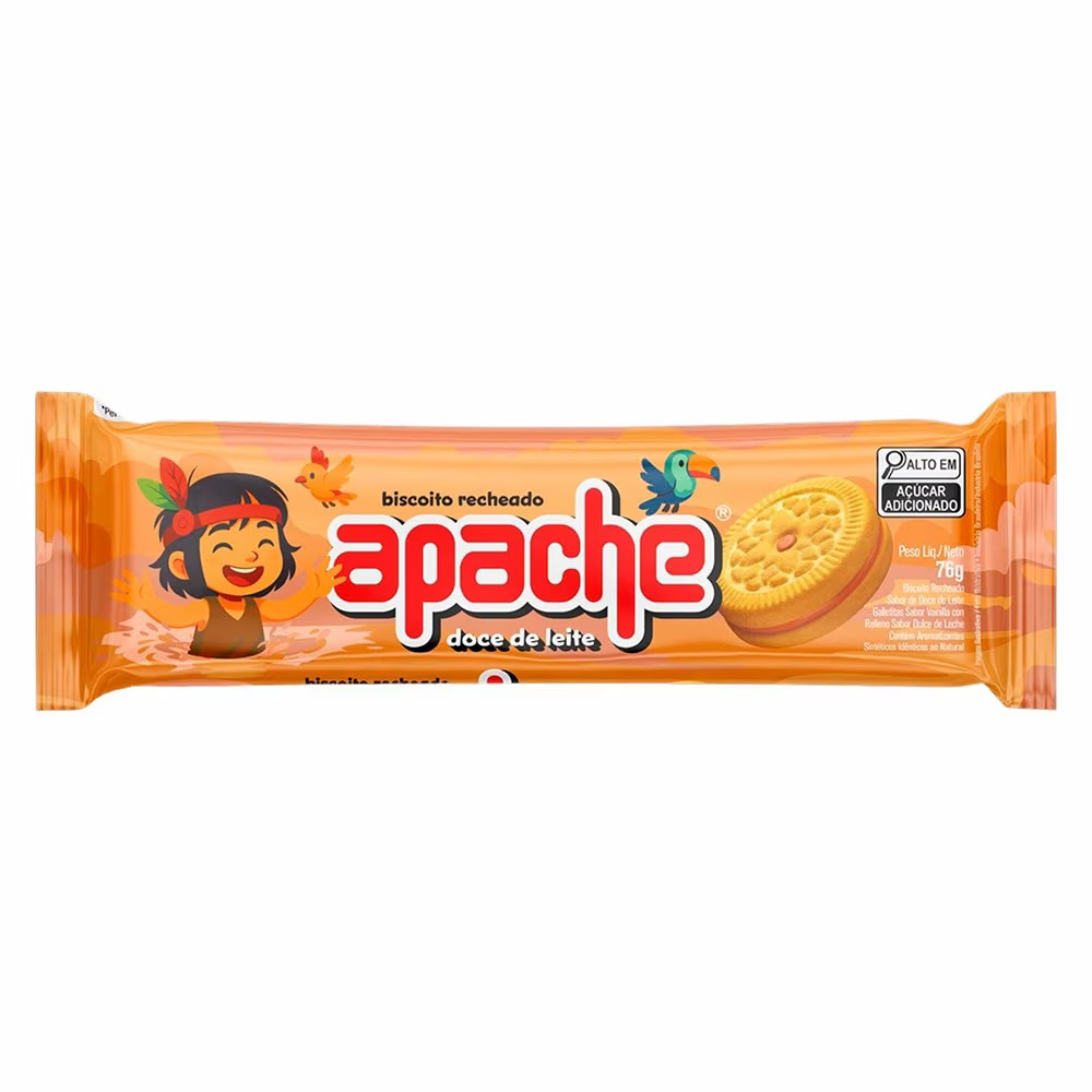 BISC RECHEADO APACHE DOCE DE LEITE 76G