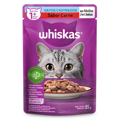 Sache Whiskas Castrado Carne 85g