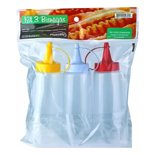 Kit plasvale bisnaga c/ 3un 250ml cada 