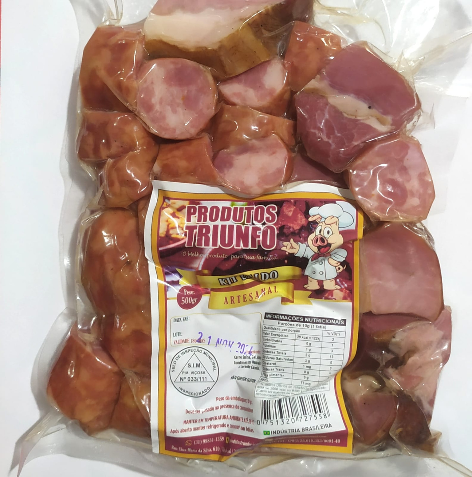 KIT CALDO FEIJOADA DEFUMADO TRIUNFO 500G