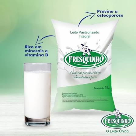 Leite Fresquinho PASTEURIZADO de Saquinho 1L