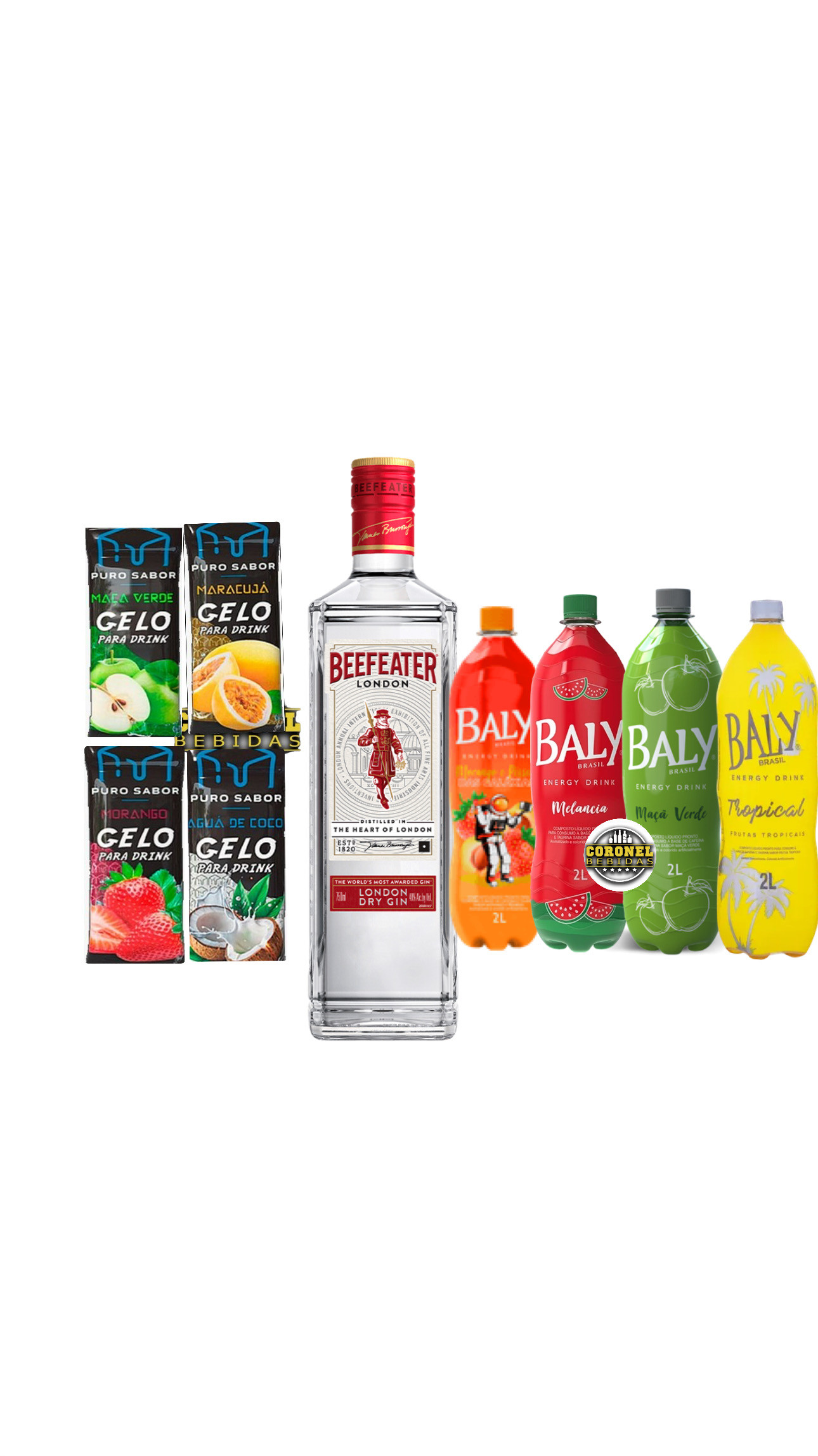 Gin London + 1 Baly (Sabores ) + 4 Gelo (Sabores) 