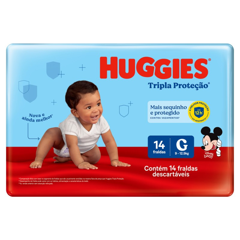 FRALDA HUGGIES TRIPLA PROT. G 14UN