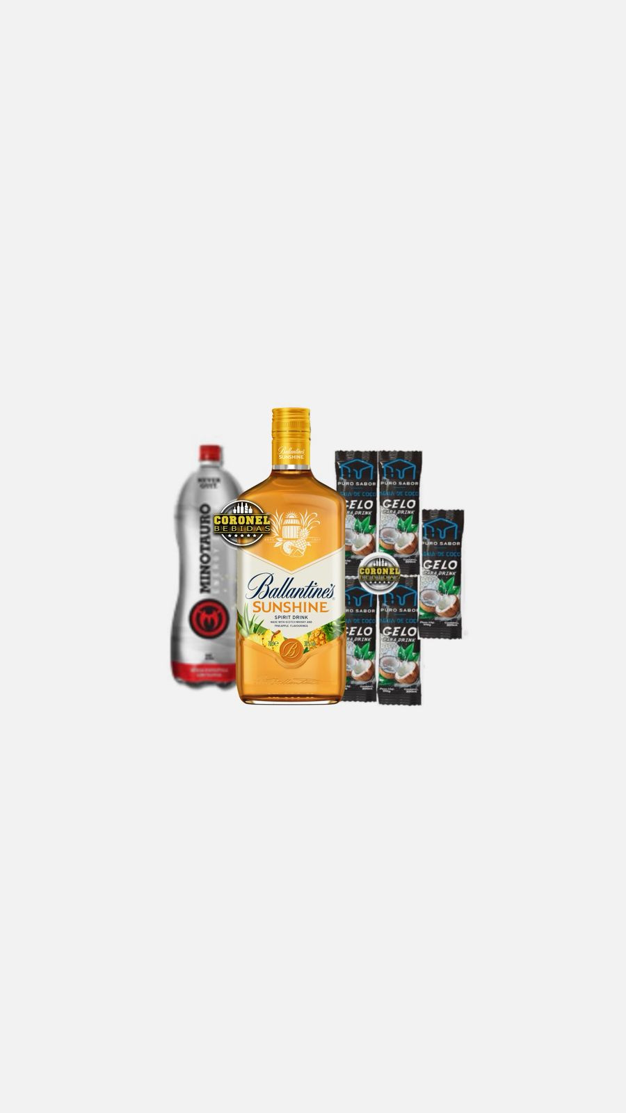 Ballantine's Sunshine 750ml + 1Minotauro2l + 5 Gelo de coco