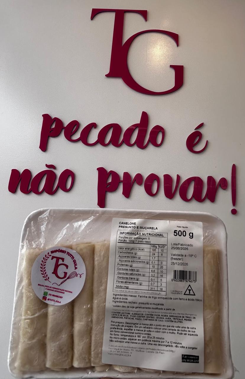 CANELONE PRESUNTO E MUÇARELA 500G