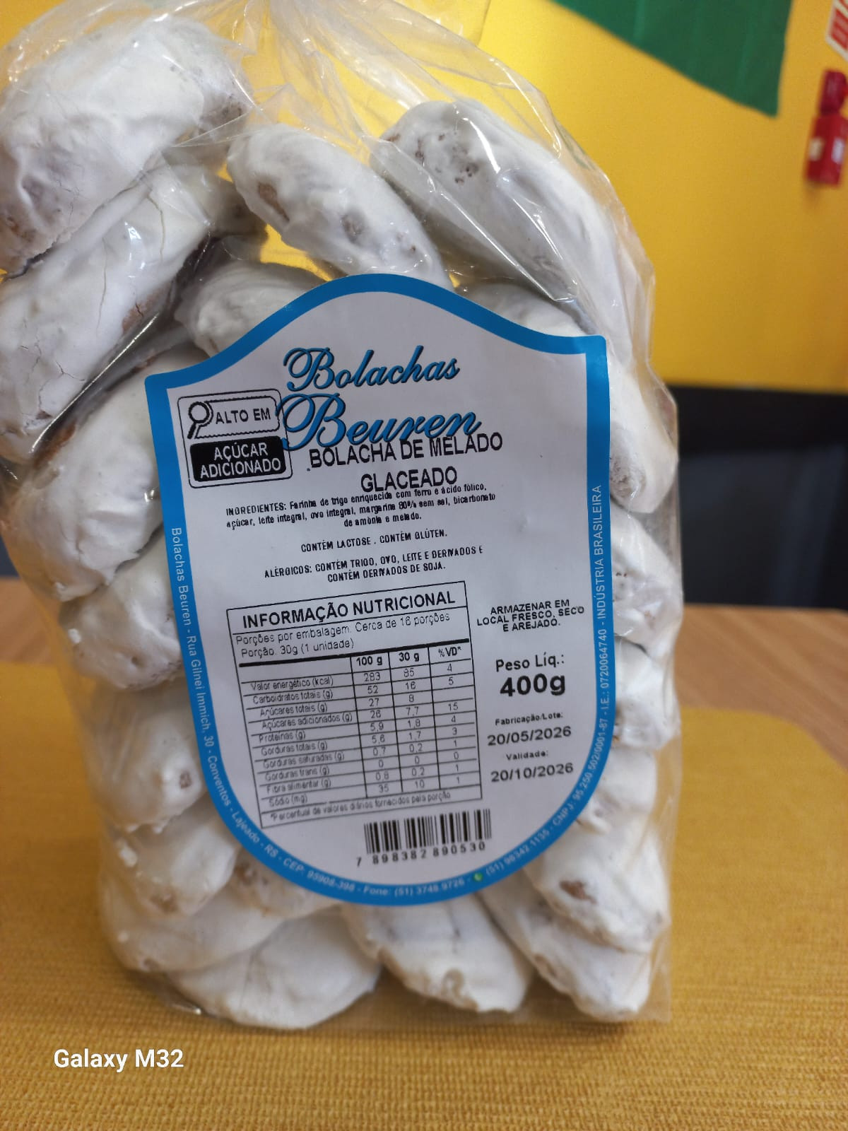 Bolacha De  Melado Glaceado 400G