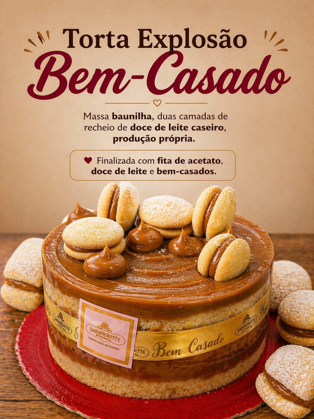 TORTA EXPLOSÃO BEM-CASADO 