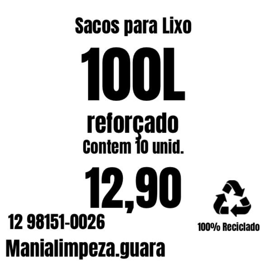 PACOTE SACO DE LIXO 100L REFORÇADO C/10