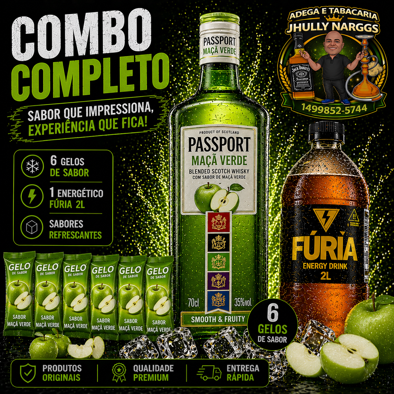 COMBO PASSPORT MAÇÃ VERDE 