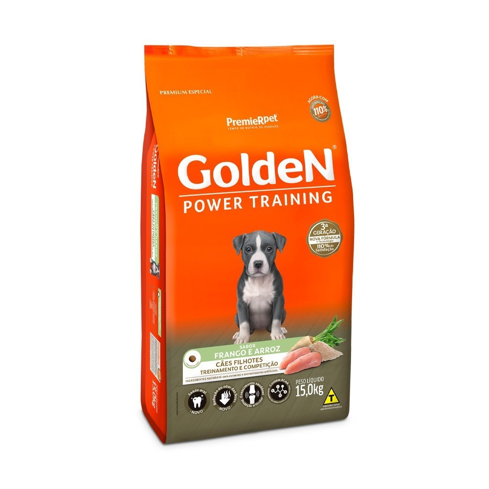 Golden Power Training Filhote 15Kg Sabor Frango e Arroz